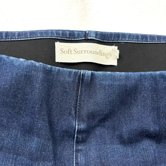 Soft Surroundings Dark Wash Whisker Tummy Control Highrise Bootcut Jeans Size TL - Picture 10 of 14